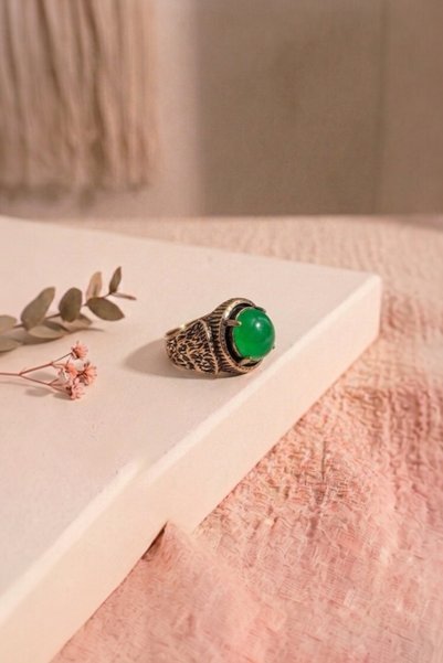 Sevil Gülgün Atelier Authentic Bronze Ring - Bohemian Style Handmade Women's Accessory with Stones