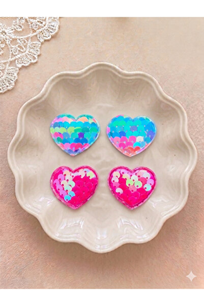 Jeevee Colorful Sequin Heart Baby Hair Clip - Hair Clip for Babies with No Ha...