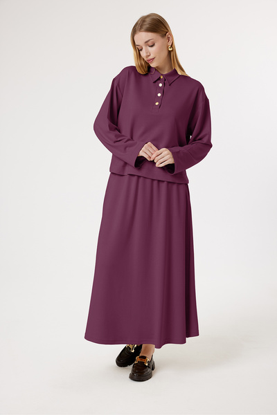 Suede Style 6405 - Κομψό, άνετο, πλεκτό, μοντέρνο ύφασμα, φαρδύ γυναικείο σετ...