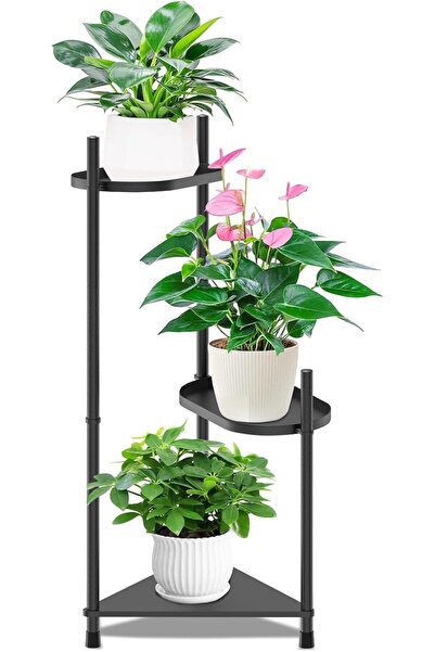 Dotail KHayRovies Τριώροφη Βάση Φυτών, Μεταλλική Βάση Φυτών, 35.5 x 35.5 x 82...