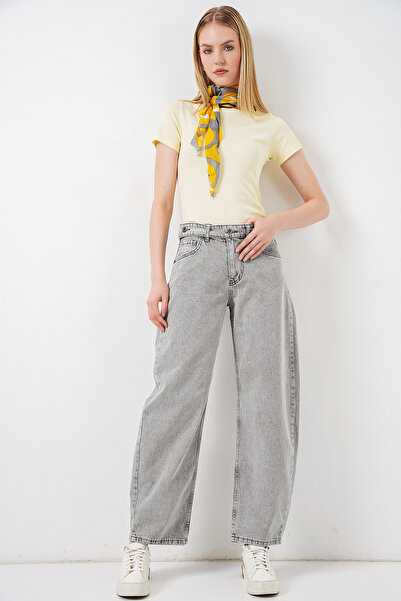 Bigdart Γυναικείο ψηλόμεσο τζιν παντελόνι 30081 - Γκρι