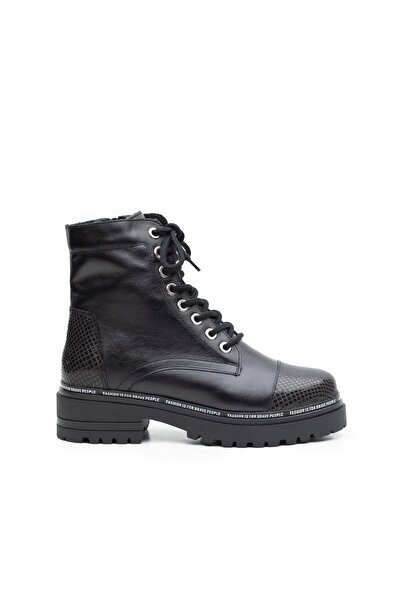 UrbanShoes Ghete dama din piele naturala, Leofex - 299 Negru box print