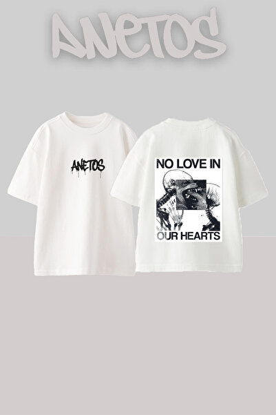 Anetos Μπλουζάκι Death Grips Design με στάμπα στην πλάτη, βαμβακερό, λευκό, o...