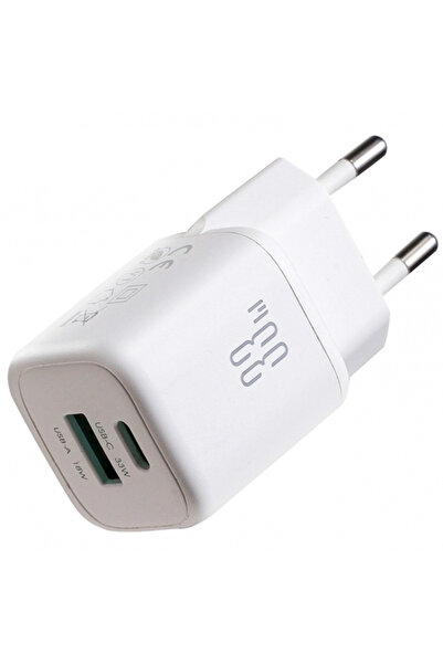 Stef's Cat Φορτιστής Retea JR-TG7, 33W, 3A, 1 x USB-A - 1 x USB-C, Λευκό