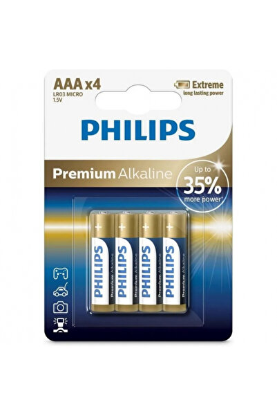 Philips Μπαταρία, AAA/ LR3, Σετ 4 τεμαχίων (φιμπρέ) Phil-LR03M4B/10