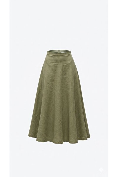 Eight Fashion Γυναικεία ψηλόμεση φούστα από νάιλον με φαρδιά γραμμή