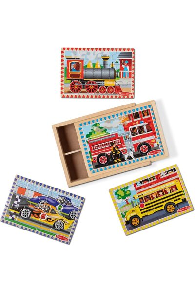 Melissa & Doug Vehicles Jigsaw Puzzles in a Box