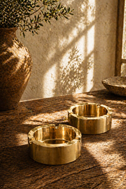 Anadolu Saray Χρυσό Μεταλλικό Τασάκι Διακοσμητικό Κομψό Σχέδιο από Ανοξείδωτο...