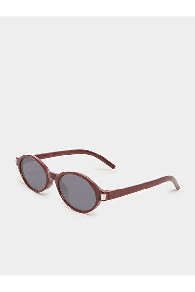 Styli Burgundy Round Sunglasses