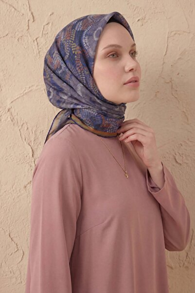 Silk Home وشاح ناعم بنمط ميلودي ساكس أزرق 90x90