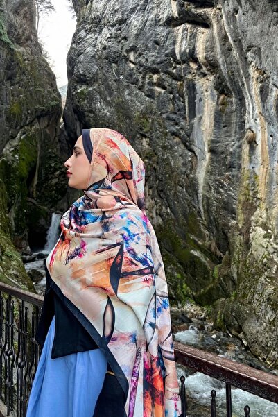 Firuze scarf Karma Desen Mürdüm Soft Shawl
