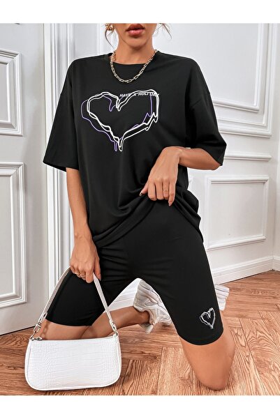 bellanova Silatrend Unisex Oversize Shorts Set Short Sleeve T-Shirt Comfortab...