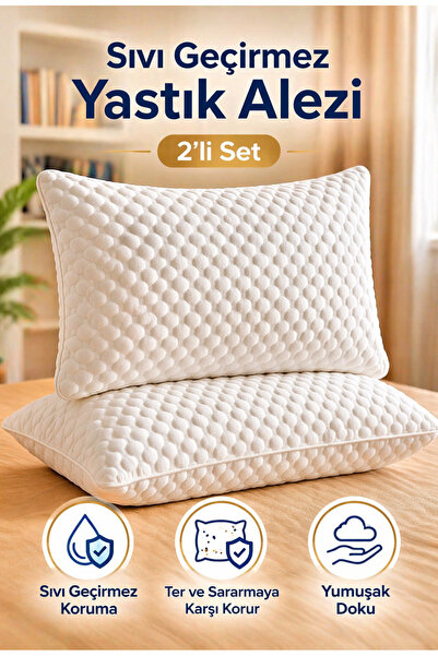 Hig Store Comfort Sıvı Geçirmez Yastık Alezi 2’li 50x70 Fermuarlı Yumuşak Doku