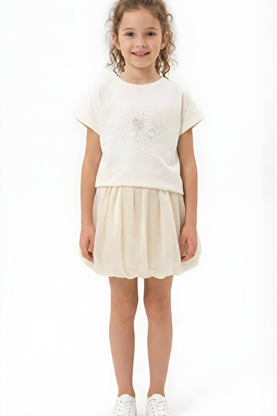 MODANINO Κοριτσίστικο Σετ Φούστας Σιφόν Janjanlı με Μπαλόνια 3-10 Ετών 12641DS