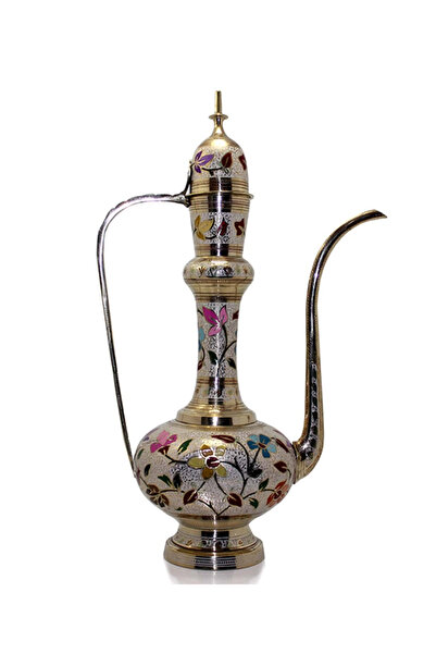 AYDINARTSHOP Pirinç İşlemeli Dekoratif İbrik 90 Cm – Otantik El İşçiliği