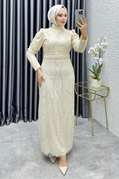 Kalemen Moda Ayliz Tasarım Kalem Abiye 6650 Krem