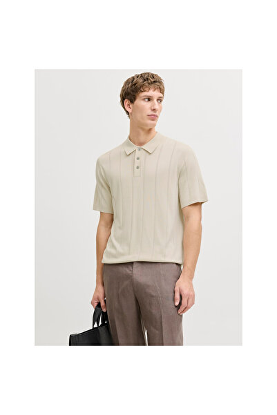Jack & Jones William Strcuture Men's Beige Polo T-Shirt (12291042-Ans)