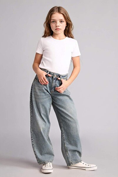 DeFacto Baggy Fıt Jean Pantolon Kız Çocuk H6075A826SP