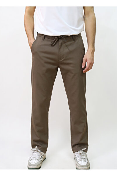 NOLABİLİR DENİM Erkek Casual Tencel Kumaş Beli Lastikli Regular Fit İpli Pant...