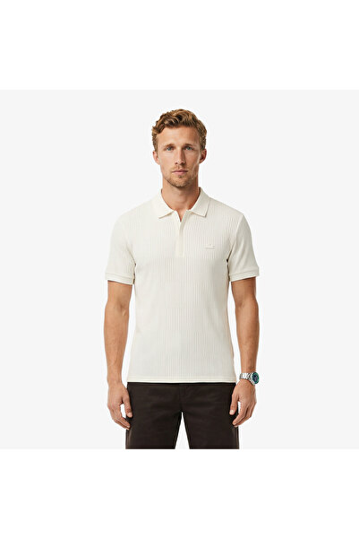 Lacoste Erkek Regular Fit Çizgili Beyaz Polo