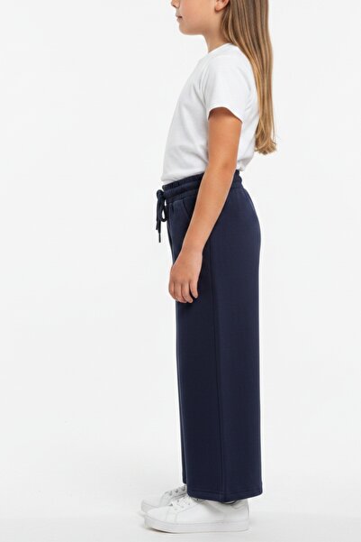 Toontoy Girl's Elastic Waist Tied Wide Leg Sweatpants 25053