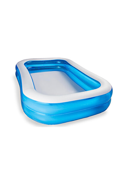 DEMAHO Inflatable Family Pool — 200×140×40 cm, 2 Rings, Durable PVC
