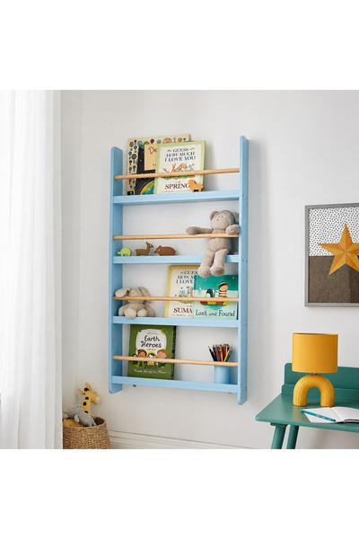 Ahsel Ahşap Montessori Çocuk Odası Mobilyası Bebek Mavi Montessori çocuk odas...