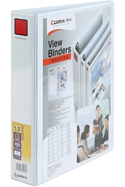 Comix A216 3D Ring Binder A4 1.5 inch, 40mm capacity, White