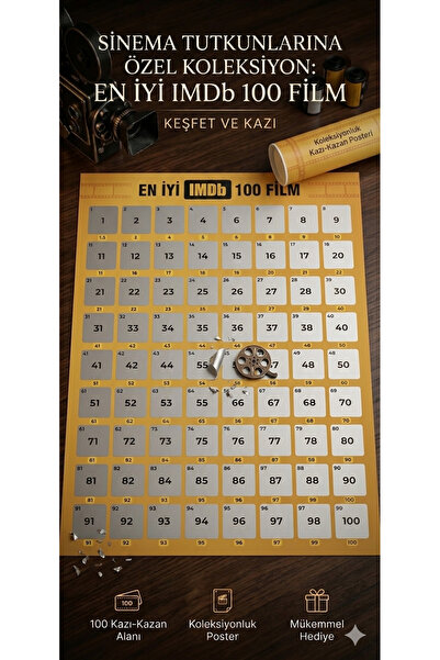MİK Store IMDb En İyi 100 Film Kazı Kazan Poster - Sinema Severlere Özel Hediye