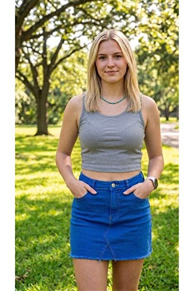 TNR SPORT Premium Fitilli Kaşkorse Crop Atlet