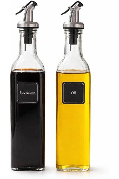 LIVVY 2-Pack Glass Oil Dispenser Bottles with Pourer – Leak-Proof Kitchen Con...