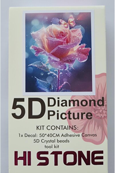 Liva Craft Beadwork Kit 50 X 40 Rose and Pink Butterfly