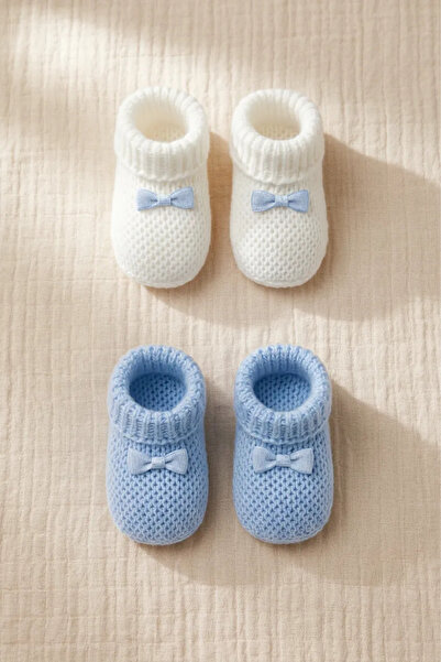 thechild baby collection Triko Bebek Patik 2'li Set | Fiyonklu Model, Triko Ö...