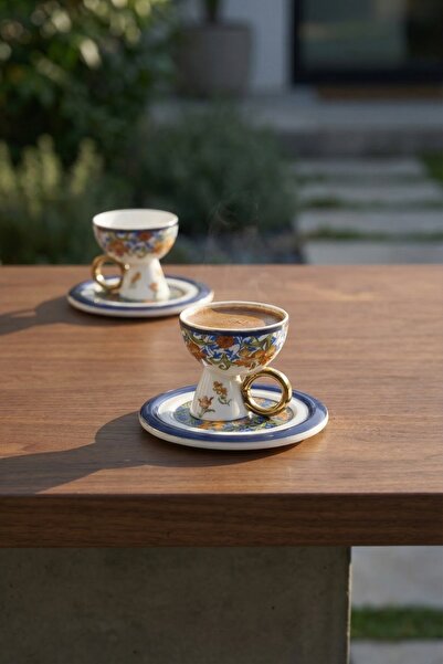 ACAR Rory 6 Kişilik Porselen Kahve Fincanı Takımı - 90 ml