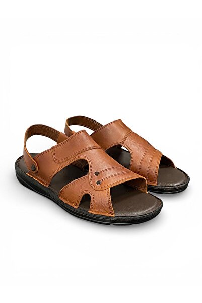 Desimod Men's Genuine Leather Orthopedic Hajj Umrah Sandals Slippers