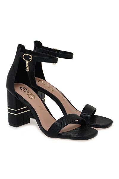 Exe Shoes Πέδιλα Γυναικεία 533-DIANA 700-533 Μαύρο Φίδι S47005335006