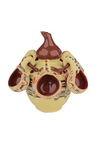 OEM Set for Tuica, Jug with 6 Cups, Ceramic, Yellow, 750 ml