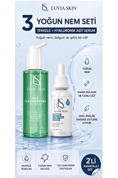 Luvia Skın Yüz Yıkama Jeli 150 ml + Hyaluronik Asit Serum ; Yoğun Nem Desteği...