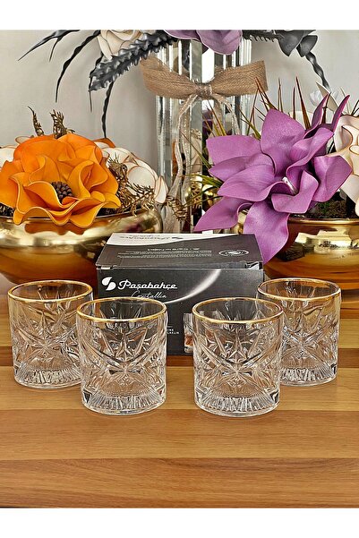 P&ORA PREMIUM KITCHEN PRODUCTS Crystallin Tumblers Cielo Real Gold Plated 4-P...