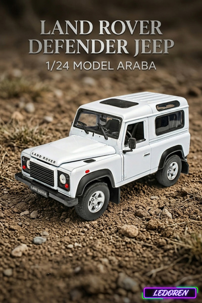 L'eDoren Land Rover Defender Araba 1/24 Diecast Koleksiyon Maket Model Araba