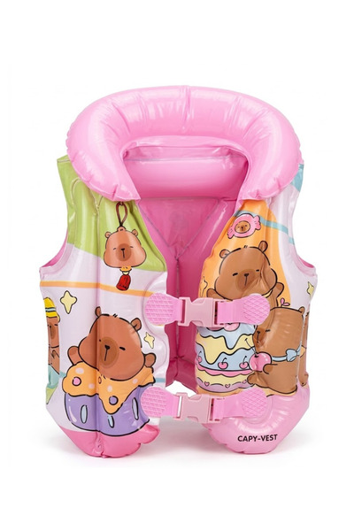 Saule Çocuk Can Yeleği 2-4 Yaş Kapibara Desenli 12-25 kg Taşıma Yüzme Yardımc...