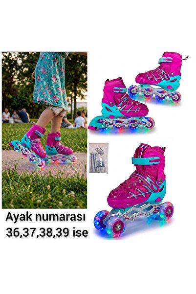 4KİDS Işıklı Paten - Işıklı paten 38-41 numaraları arası kullanılır Kız Çocuk...