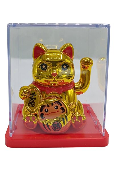 Dünyadan Hediyeler Maneki Neko El Sallayan Mini Şans Kedisi Gold Solar Güneş ...