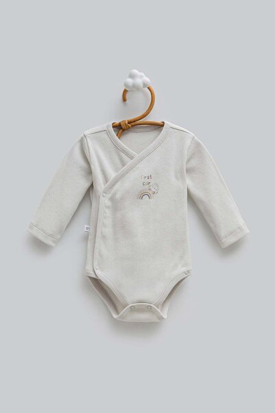 Caramell Erkek Bebek Gökkuşağı Baskı Belden Çıtçıtlı Bady 0-12 Ay GRİ