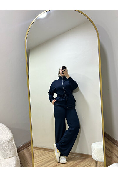 BNGL Boutique Eşofman üstü yumuşak dokulu, beli lastikli, oversize hırka laci...