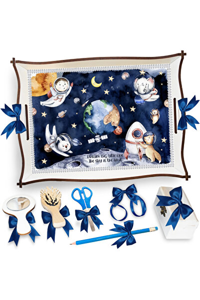 LoreBebe Set Tava Taiere Mot Baieti, Tavita Mot, 7 Piese, Model Astronaut si ...