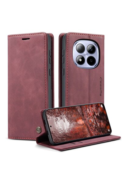 Caseme 013 Retro Θήκη Βιβλίο Wine Red (Xiaomi Redmi Note 15 Pro 5G)