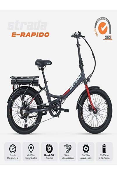 Strada E-Rapido 20 Jant Folding Elektrikli Bisiklet