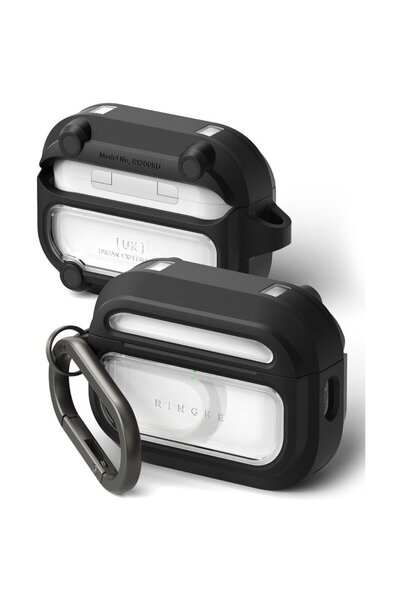 Ringke CĂȘTI MAGNETIC UX MAGSAFE APPLE AIRPODS PRO 3 NEGRU/TRANSPARENT