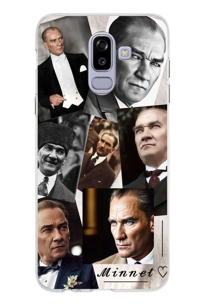 TechTree Samsung Galaxy J8-A6 Plus Uyumlu Atatürk Minnet Baskılı Silikon Kılıf